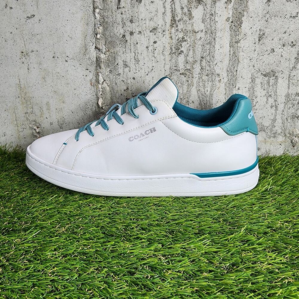 Coach Clip Leather Low Top Sneakers Men’s Size 11 CG657 Optic White/Green